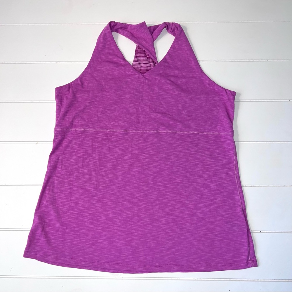 Kuhl Sora Twist Back Tank Top Shirt Purple Pink Sz XL Outdoor Yoga Workout